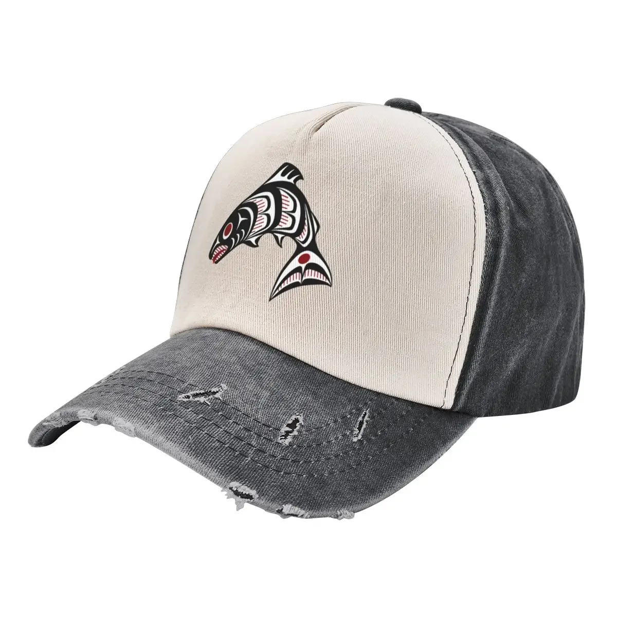 Northwest Pacific coast Haida art Salmon Baseball Cap Custom Cap Luxury Brand Christmas Hat Women's Beach Men's