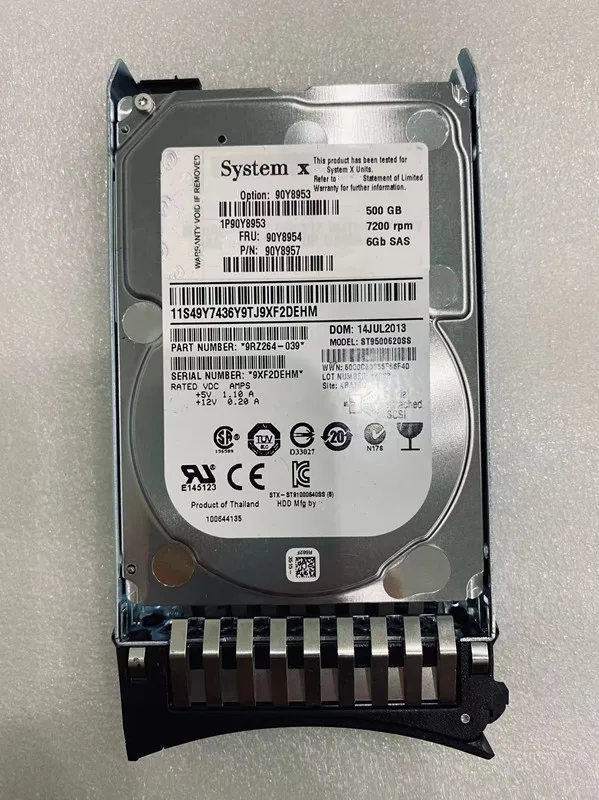 

90Y8953 500GB HDD 2.5 SAS 7.2K 6Gbps NL HDD 90Y8954 90Y8957 Hard Drive