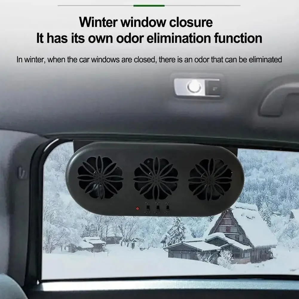 1PCS 3 Fans USB/Solar Power Car Exhaust Fan Air Coolers Car Ventilator Car Radiator Fan