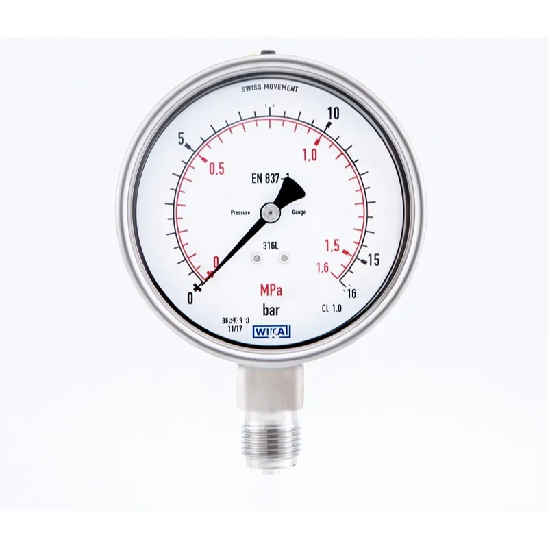 WIKA all stainless steel Bourdon tube pressure gauge 232.50.100 radial G1/2