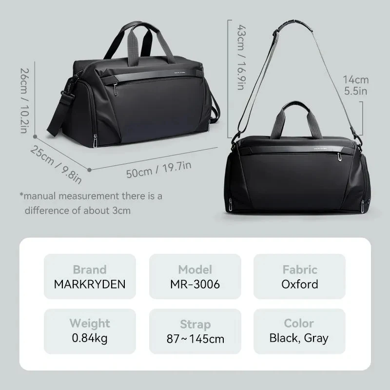 Mark Ryden Luggage Bag High-Capacity Sports Fitness Bag Fashion One Shoulder Cross Body Travel Bag