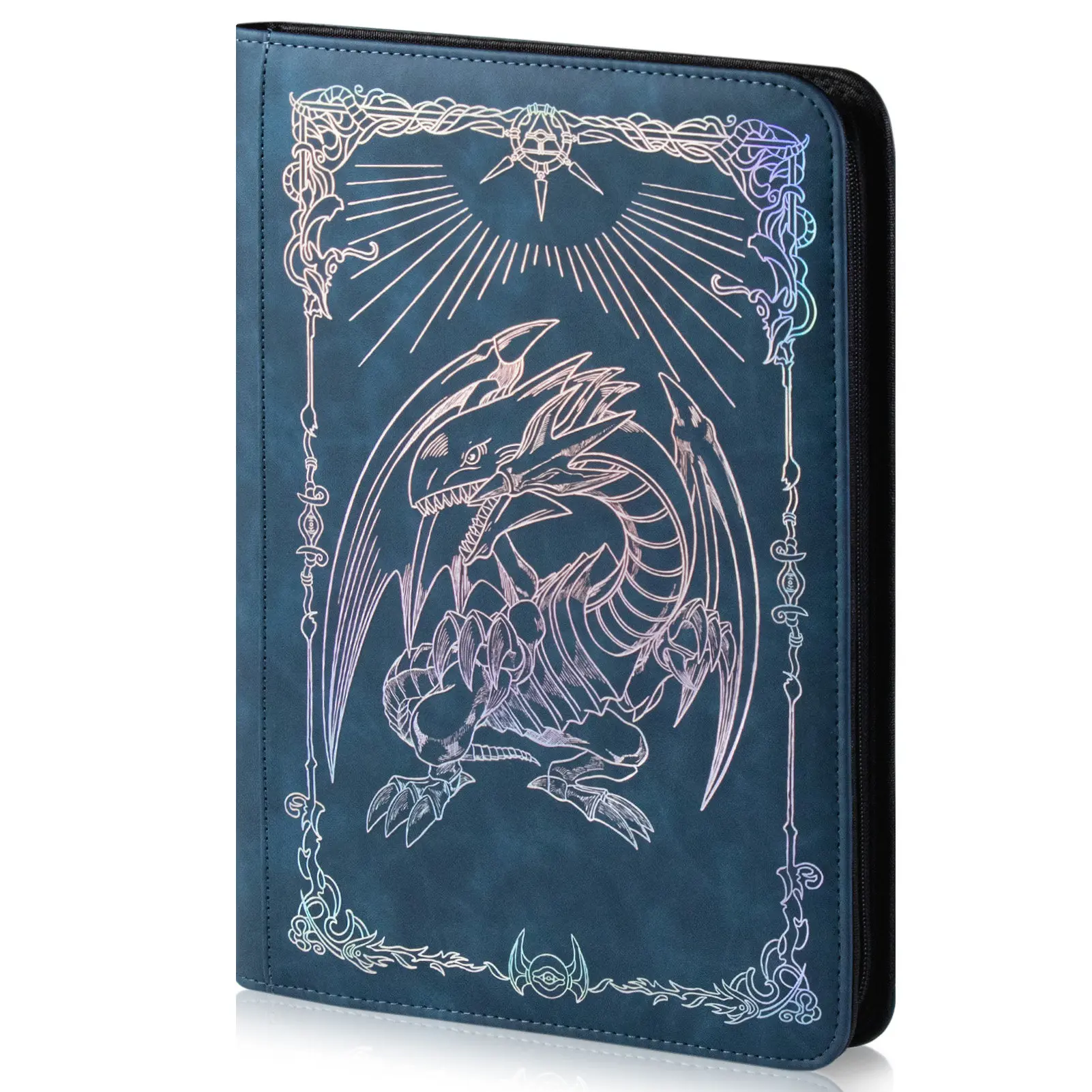 540 Kartenfächer Sammelmappe Holografisches Wasserdichtes PU-Leder Reißverschluss-Album, 9-Taschen-Aufbewahrung für Yu-Gi-Oh! Pokémon-Sammelkarten