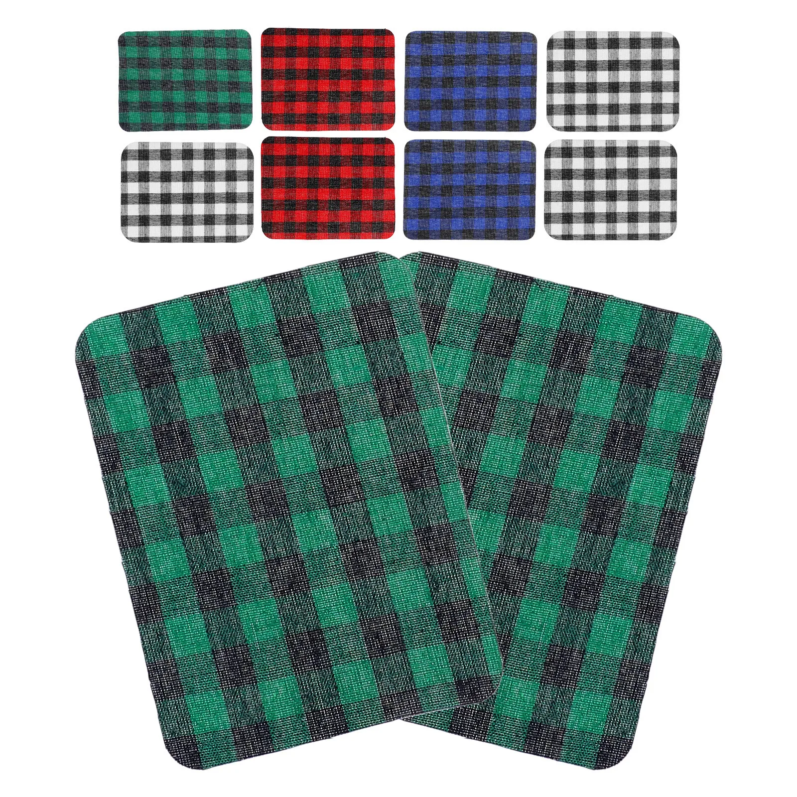 

12 pcs Plaid Fabric Patches Iron On For Clothing Repair Decor Checkered Shirt Skirt Shoes Bag Mending Adhesive Backing