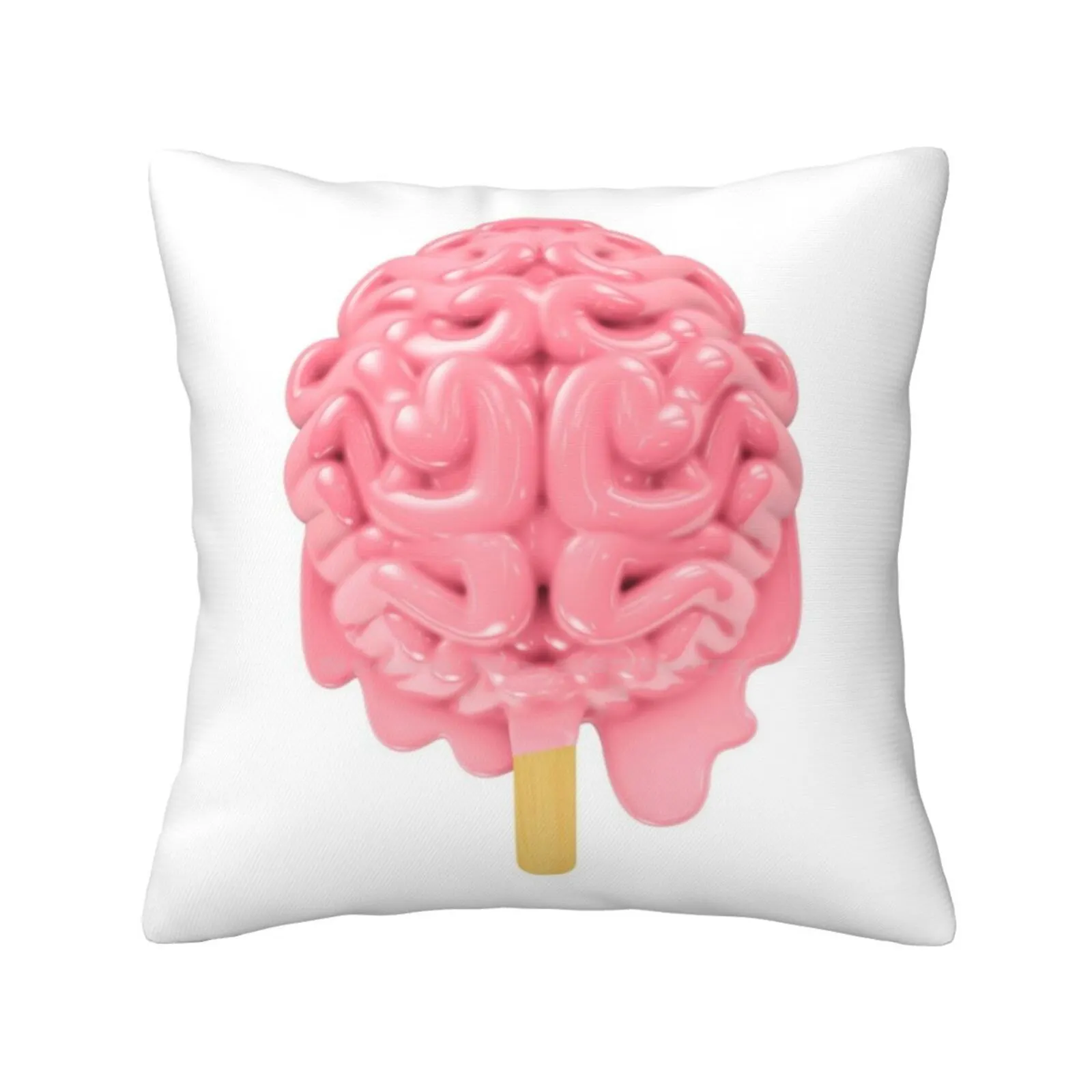 Popsicle Brain Melting Home Sofa Car Cushion Cover Pillowcase Idea Mind Imagination Human Brain Cerebellum Thought Thinking