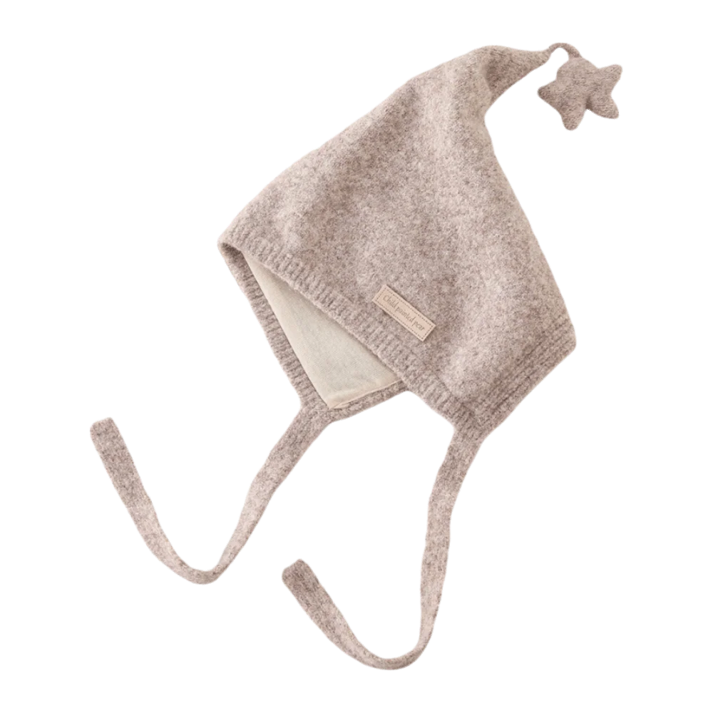 

Windproof Baby Soft Warm Hat Lace Up Design Ear Protection Warmer Beanie Cap with Star Outdoor Thick Ear Protection Bonnet