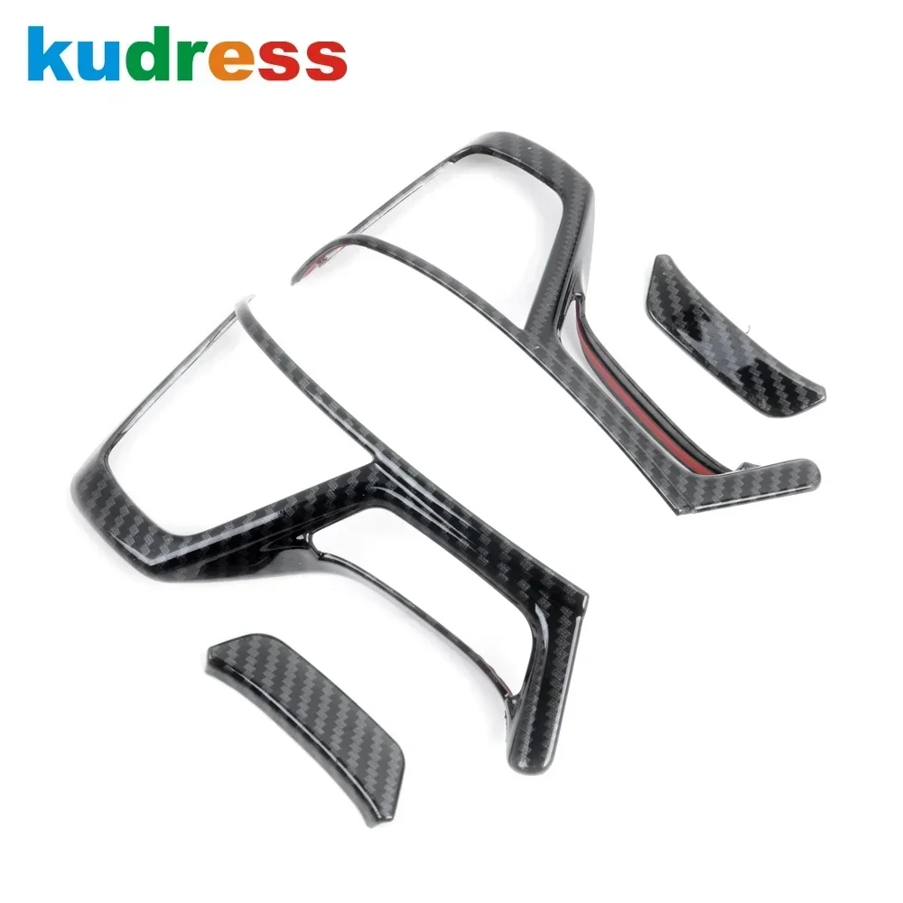 

Car Steering Wheel Panel Cover Trim For Mitsubishi Pajero/Montero/Shogun sport 2019-2024 2025 Carbon Fiber Interior Accessories