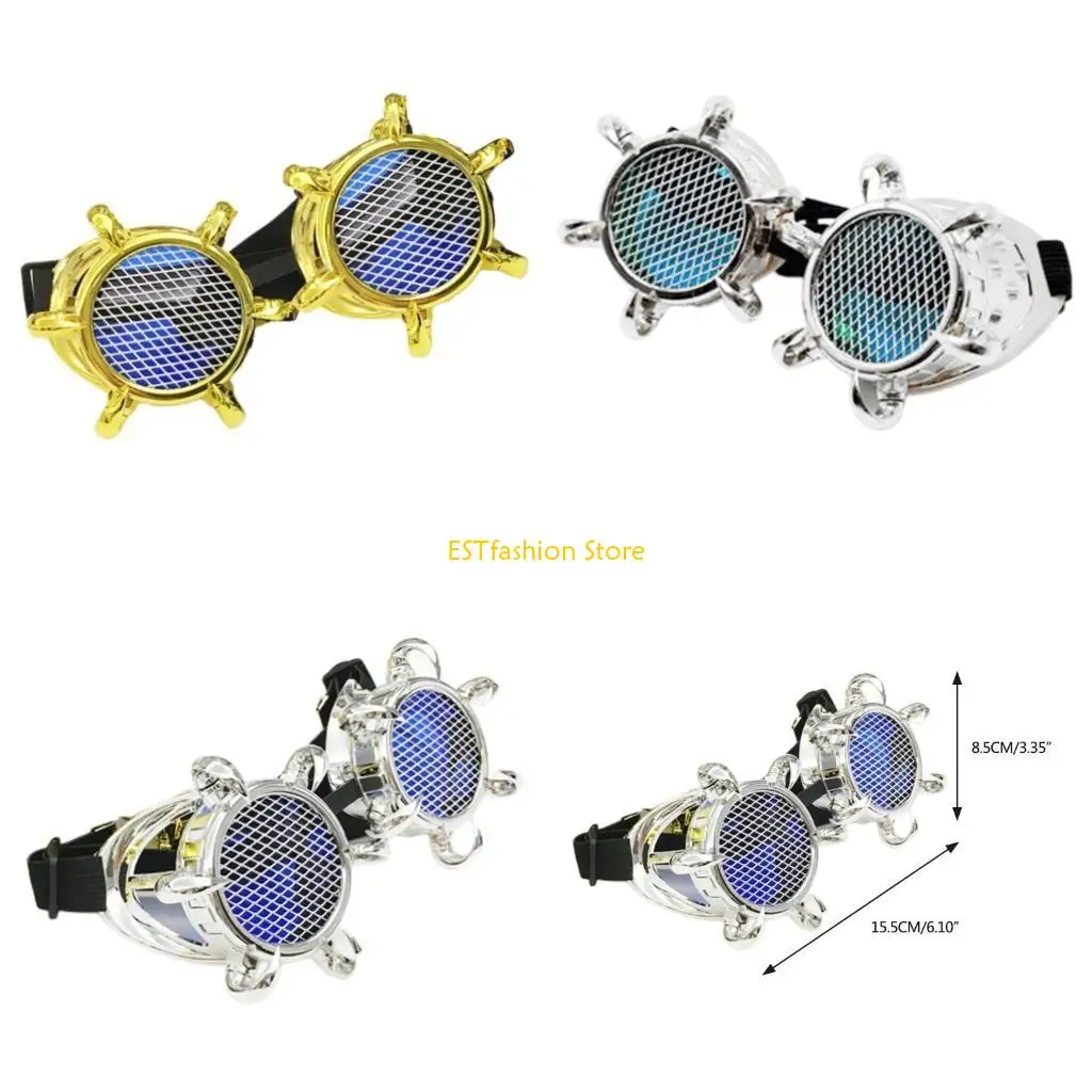 

Y5GC Fashion Sunglasses Vintage Steampunk Goggles Punk Glasses Cosplay Eyewear