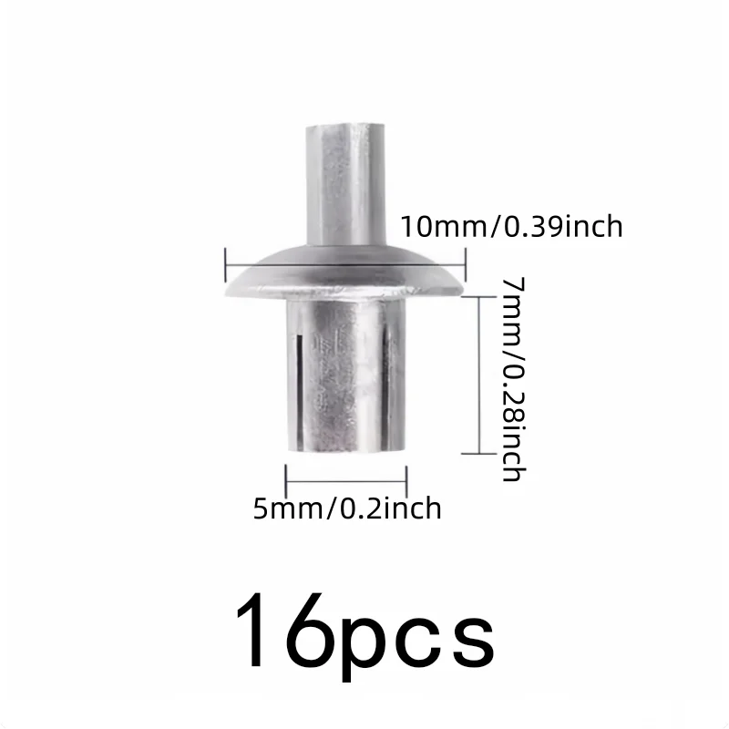 16 pcs 5*7mm Metal Drive Fasteners for Home Repair Fixing, Rust Resistant Metal, Hammer Strike Installation