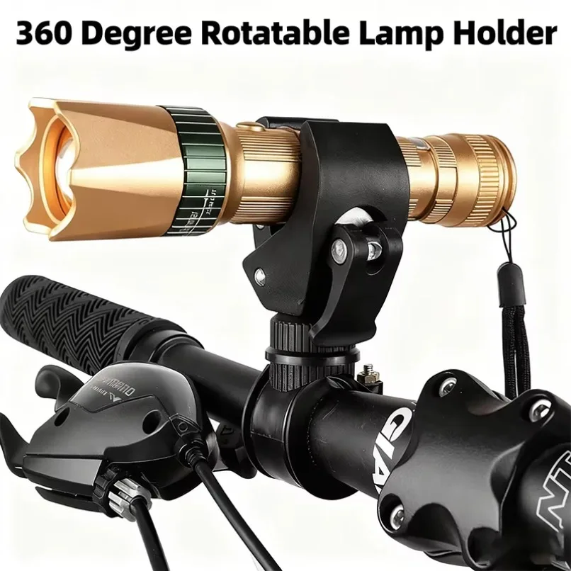 Bicycle Flashlight Mount Holder 360° Rotatable For Bike Handlebar Torch Light Bracket Cycling Accessories Universal Mini Use Pro