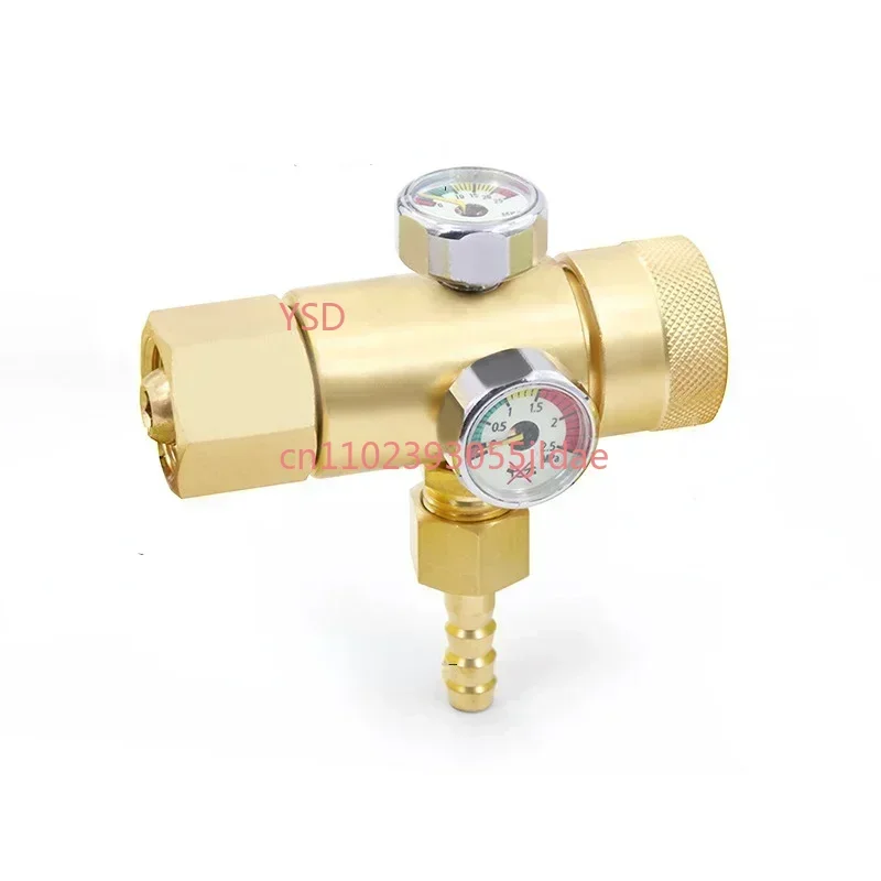 Brass Adjustable Pressure Reducing Valve for Oxygen Acetylene Propane - 8mm Thread with Pressure Gauge Regulator