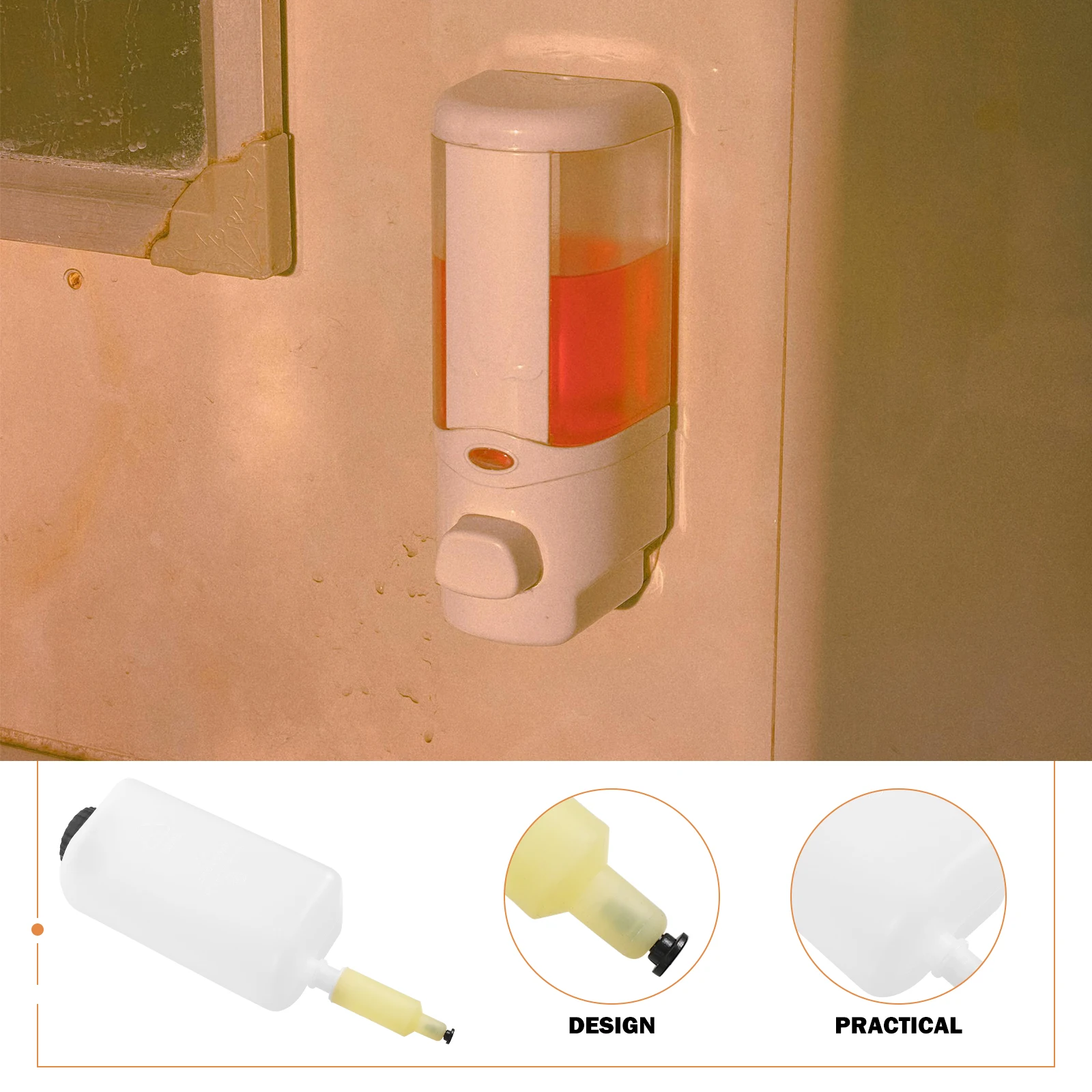 

1pcs Soap Dispenser Inner Bottle 350Ml Replacement For Shampoo Liquid Wall Mount Container Detachable Plastic Refill Part