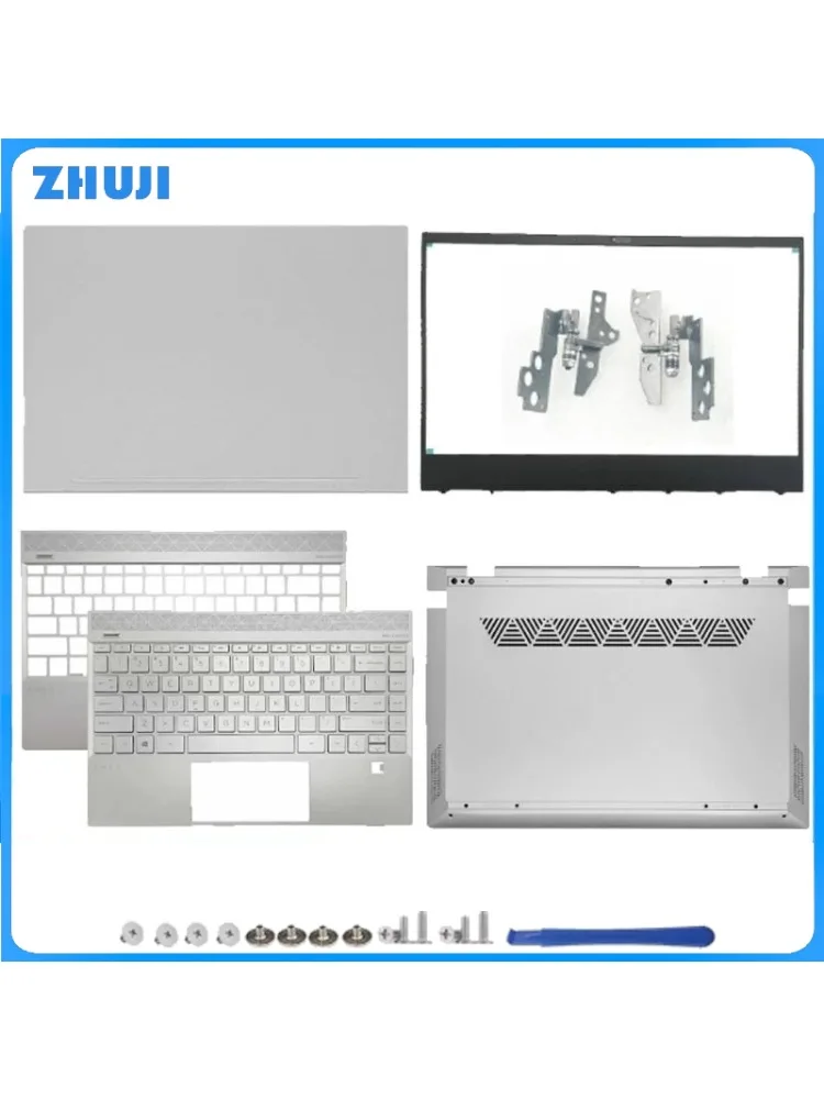 Pour ENVY 13 13-AQ TPN-W144 nouvelle coque pour ordinateur portable LCD couverture arrière/lunette avant/repose-paume clavier/boîtier inférieur boîtier supérieur argent
