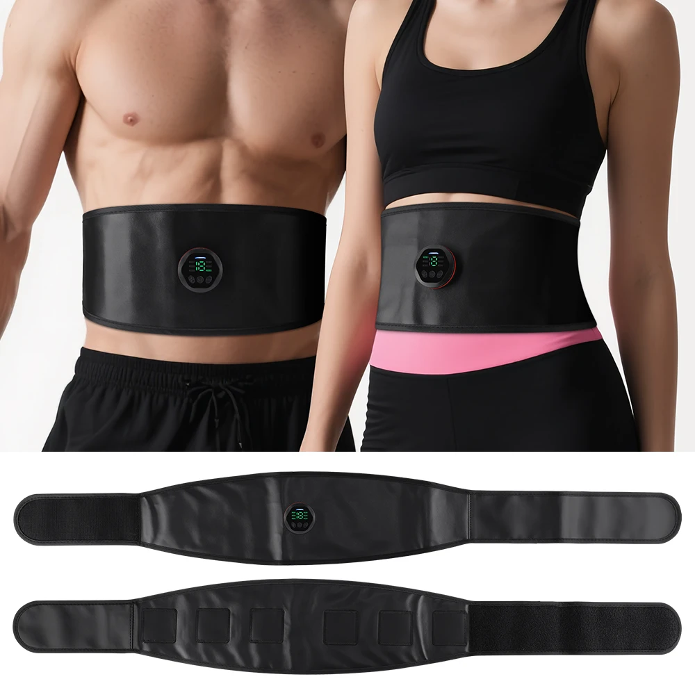 

Electric EMS Muscle Stimulation Belt - ABS Trainer & Abdominal Exerciser, Portable Muscle Toner for Home Gym Fitness