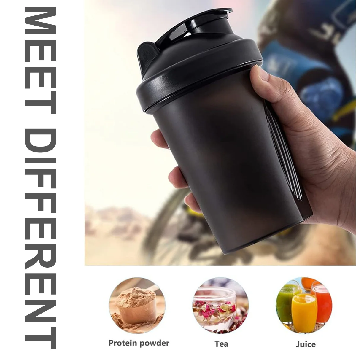 Shaker Bottle with Shaker Balls Leak Proof Drink Shaker Bottle for Shake and Pre Work Out Best Shaker Cup