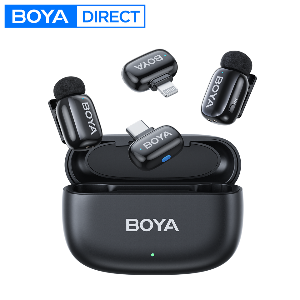  BOYA BOYA Mini Wireless Lavalier Microphone for iPhone 15/16 Series Android Type-C Smartphones Mirroless Cameras Video Recording 