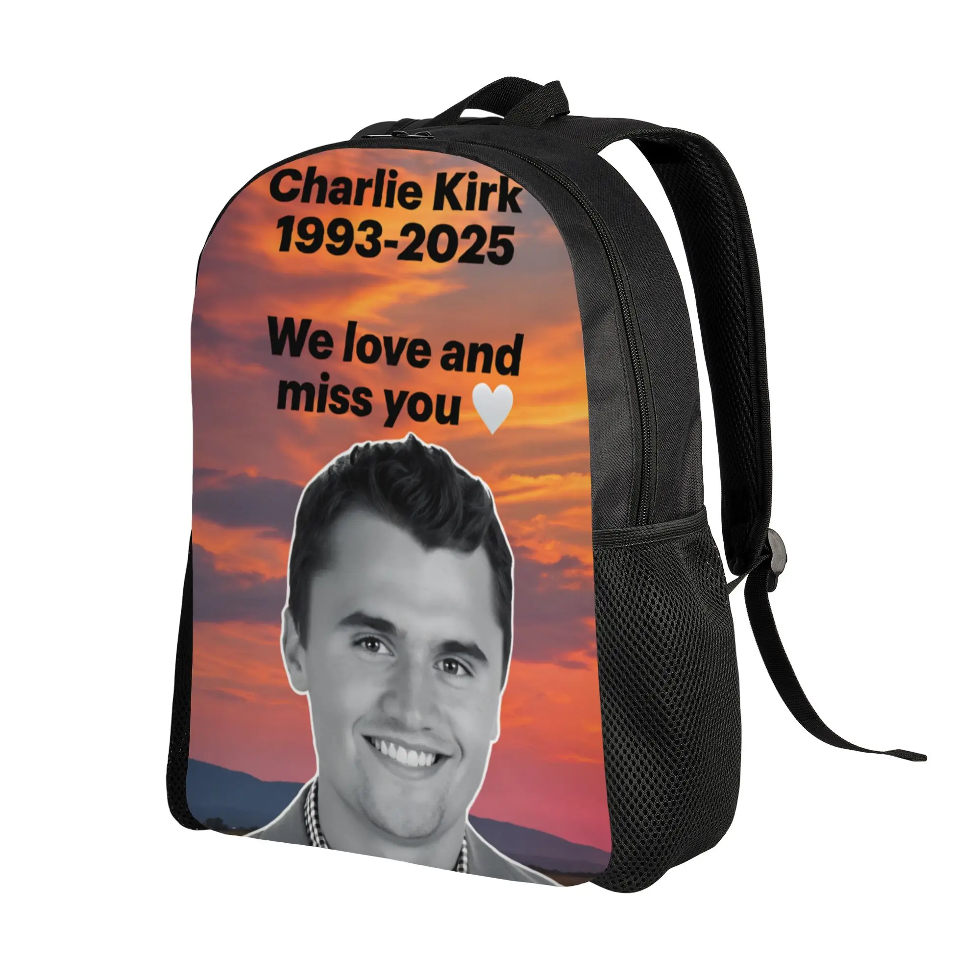 Rest in Peace Charlie Kirk Legends Backpack  Teen Polyester Cycling Backpacks Soft Fun School Bags Rucksack