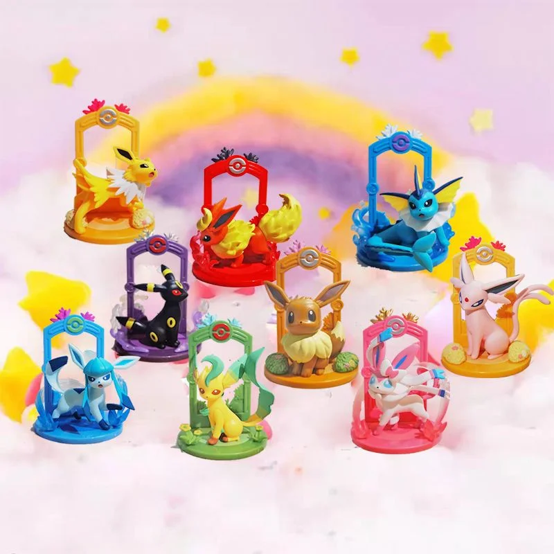 Echte Pokemon Eeveeornament Vaporon Flareon Espeon Umbreon Leafeon Glacion Sylveon Jolteon Blind Box Action Figure Gift