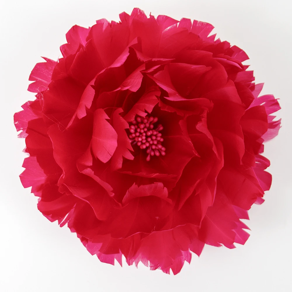 

Ярко-красная круглая многослойная брошь с перьями-корсажем | 3D пион Блум свадебная заколка для волос свадебный выпускной винтажные аксессуары для волос