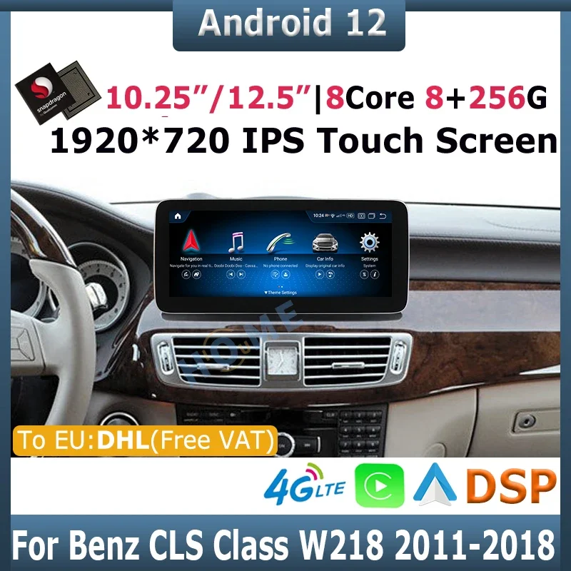 

10.25/12.5inch Snapdragon Android 12 Car Multimedia Player GPS for Mercedes Benz CLS Class W218 2011-2018 with WiFi Autoradio