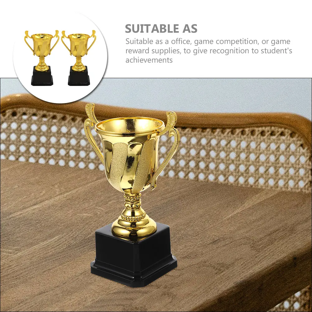 

2 Pcs Sports s Imitation Gold Plastic Trophy Winners Award Trophies Golden Small Cup Child