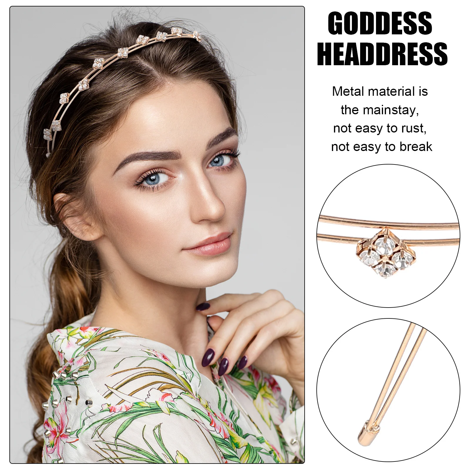 

5 шт., золотистая повязка на голову для женщин и девочек, элегантный металлический головной убор, декоративная повязка для волос, аксессуар для свадебной вечеринки, Хэллоуина, косплея