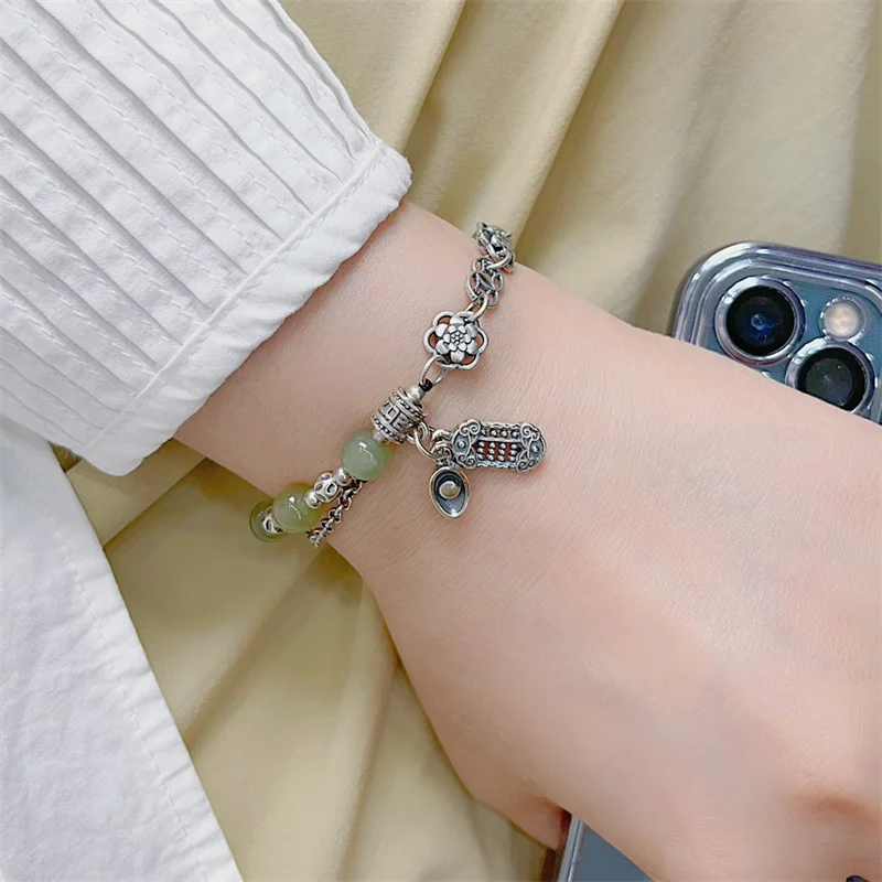 

Sterling Silver Bracelet S925 For Woman Female Girl Original Manual Lovers Retro Style Popular Gift Fashion Boutique Jewelry