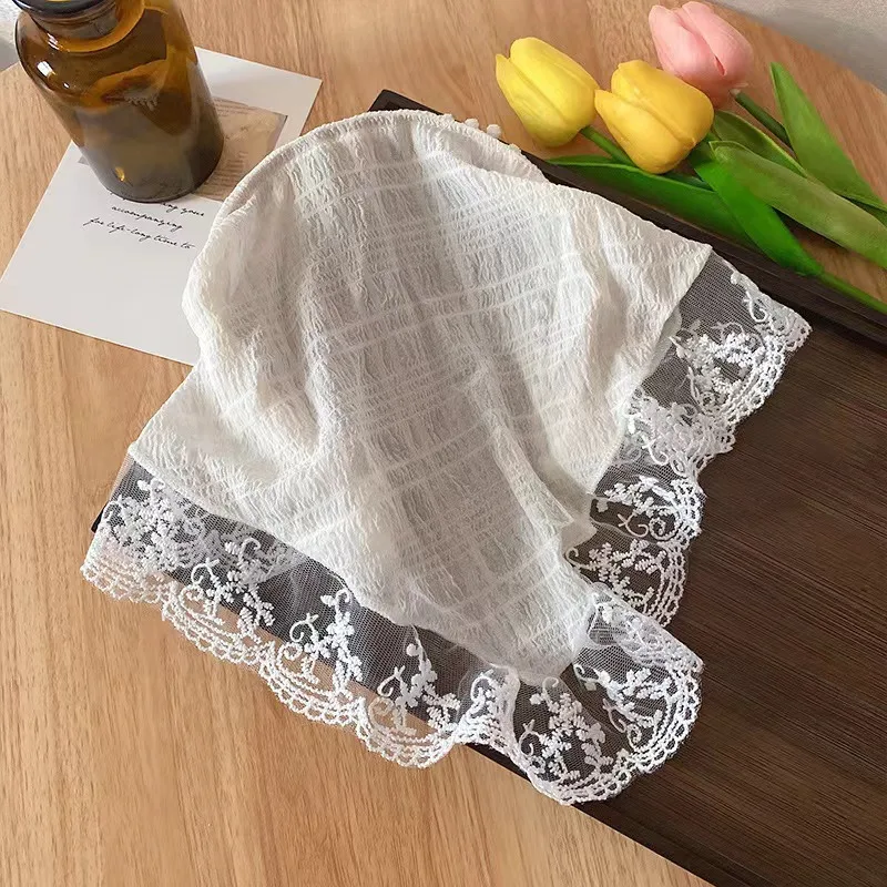 

New Pastoral Style Bandana Headband Women's Triangle Headscarf Hair Bands Spring Summer Girl Fashion Decoration Ties Hair Scarf