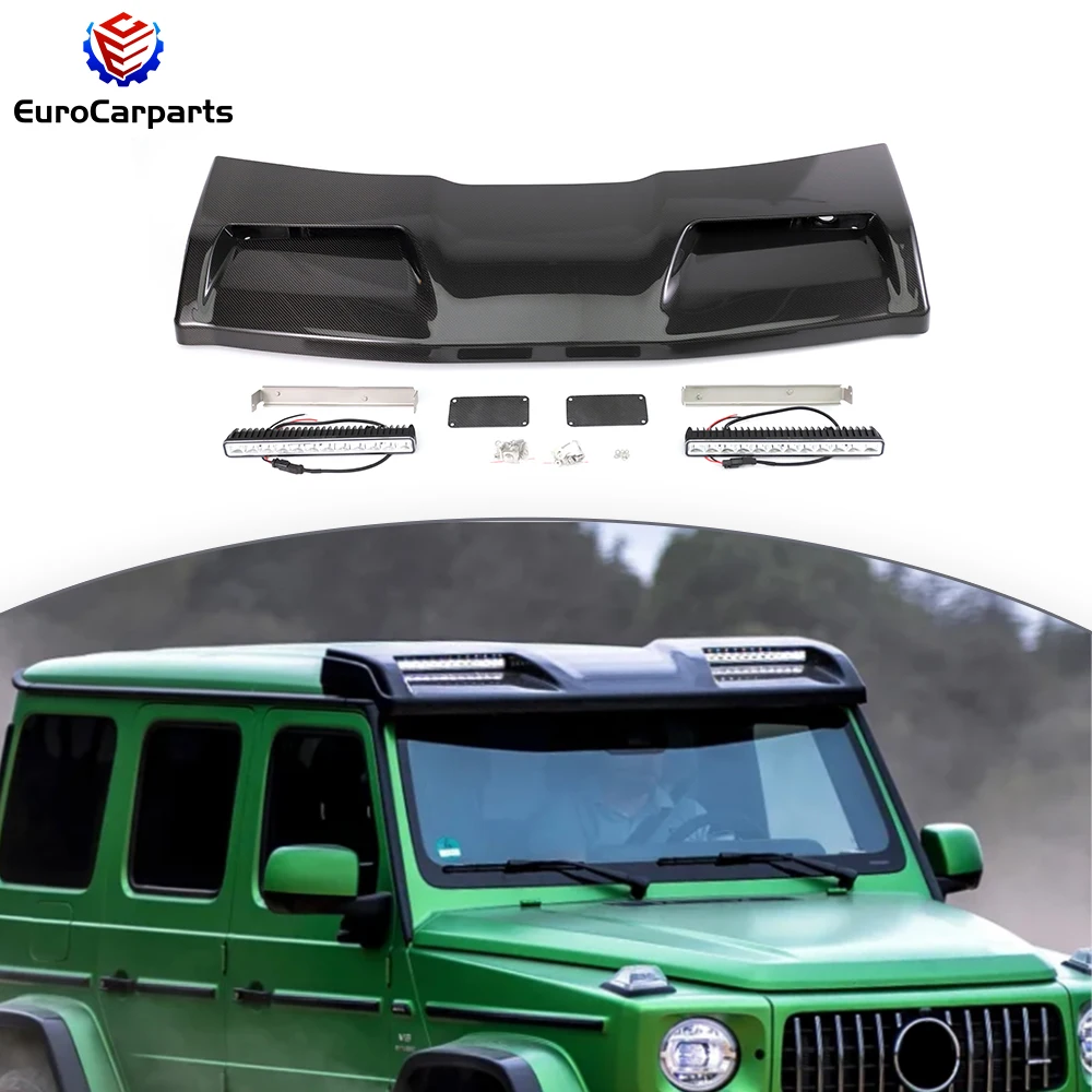 

4X4 Front Roof Spoiler With DRL Led for 2019 Year Up W464 W463A G Class G63 G500 G350 In Dry Carbon Fiber Concave style