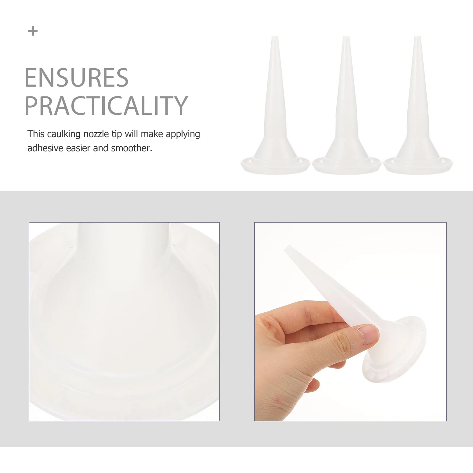 หัวฉีดยาแนว 50 ชิ้น ทนทาน ไม่หยด ไม่สึกหรอ ประกอบง่าย ใช้ซ้ำได้ อุปกรณ์ต่อหัวฉีดยาแนว