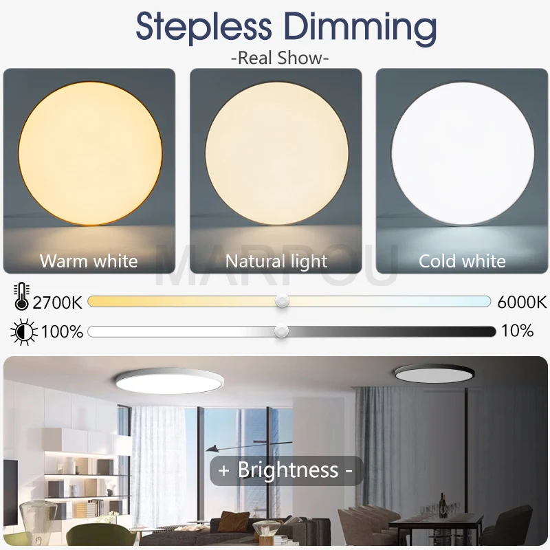 Smart Dimmable LED Ceiling Light with Remote Control, for Living Room & Bedroom 5