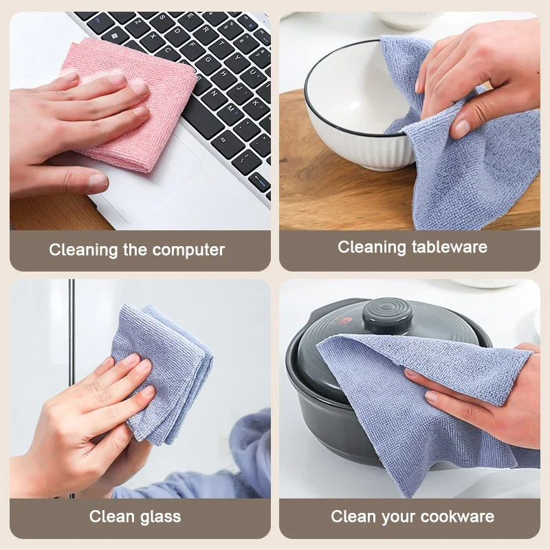 Microfiber Cleaning Cloth Thickened Magic Wipe Home Kitchen Car Cleaning Rag Reusable Extractable Rag Wipes in 20PCS/Box