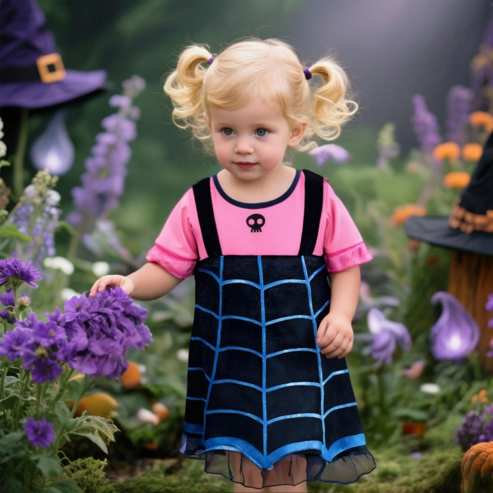فستان Vampirina التأثيري للفتيات والأطفال ملابس الأميرة الساحرة فستان عيد الميلاد والهالوين زي حفلة كرنفال للأطفال