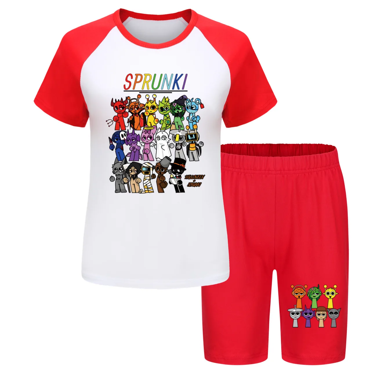 Hot Sprunki Incredibox Short Sleeve Cotton Baby Clothes Baby Girl Outfit  T-Shirt  Kids Clothing Tshihrt Short shorts Suit Boys