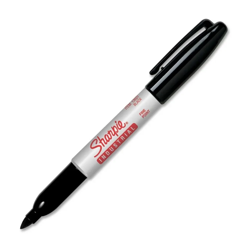 Sharpie 13601-rotulador permanente de punta fina Industrial, resistente en condiciones extremas, marcadores de tinta negra, 1mm, 2 unidades por lote