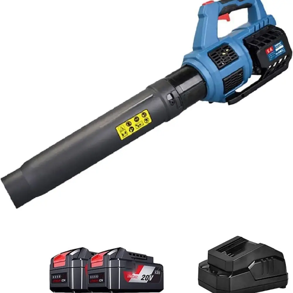 

Cordless Leaf Blower with 2 Lithium Batteries, Powerful Lawn Sweeper and Snow Clearer for Yard Maintenance