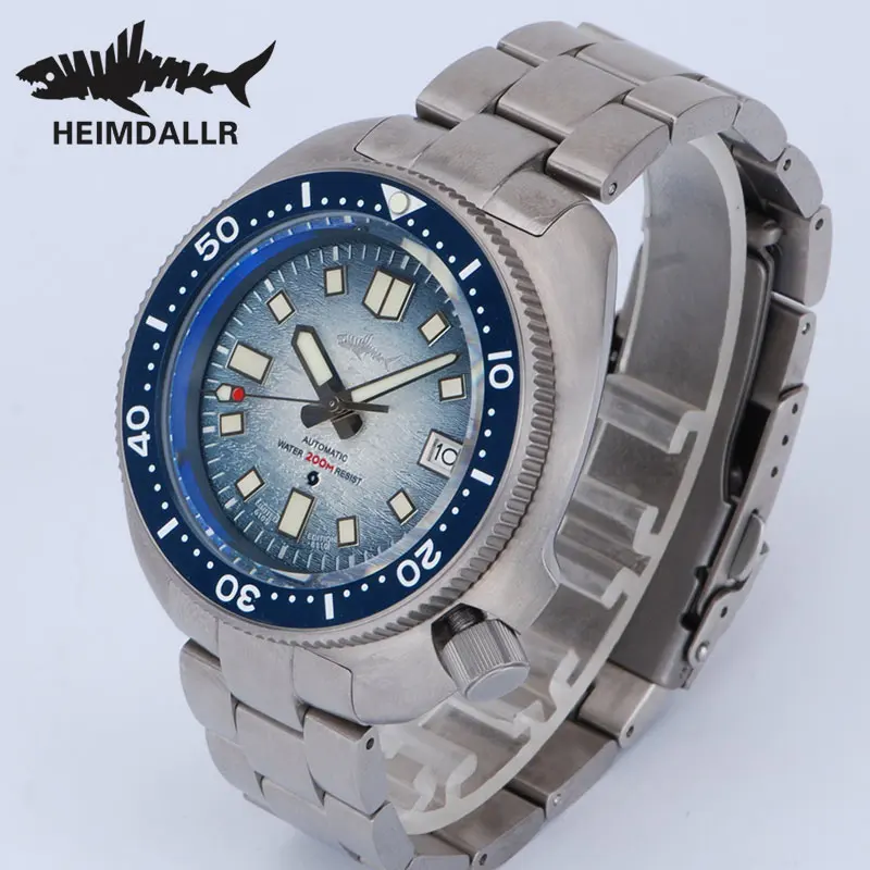 Heimdallr Titanium Turtle Men Diver Watch Sapphire Glass NH35 Automatic Movement 20Bar Waterproof C3 Luminous Machinery Watches