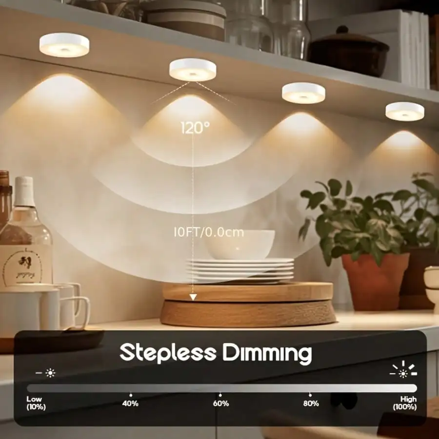 5-Pack Motion Sensor Night Lights With Touch-Controlled Stepless Dimming, USB Rechargeable LED Eye-Care Lights With Magnetic Installation, Suitable For Stairs, Hallways, Bedrooms, Wardrobes, And More
