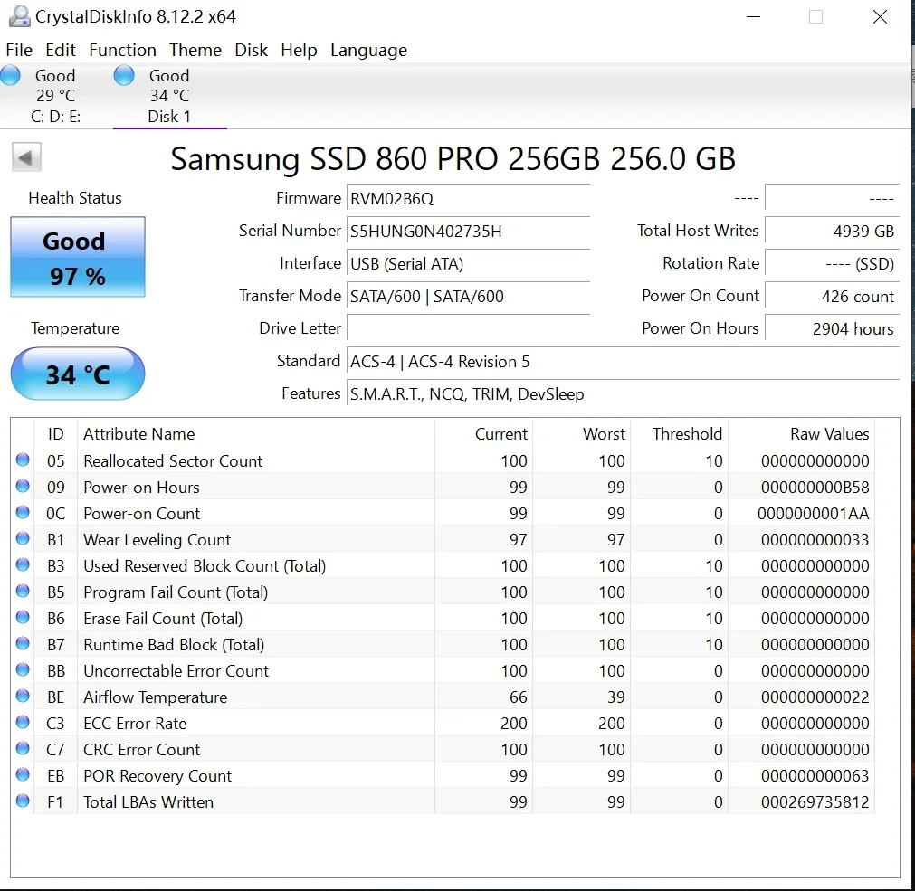 Original SAMSUNG SSD 860 EVO 860 PRO 2.5 Inch SATA III Internal Solid State Drive with MLC V-NAND HDD Hard Drive disco duro USED