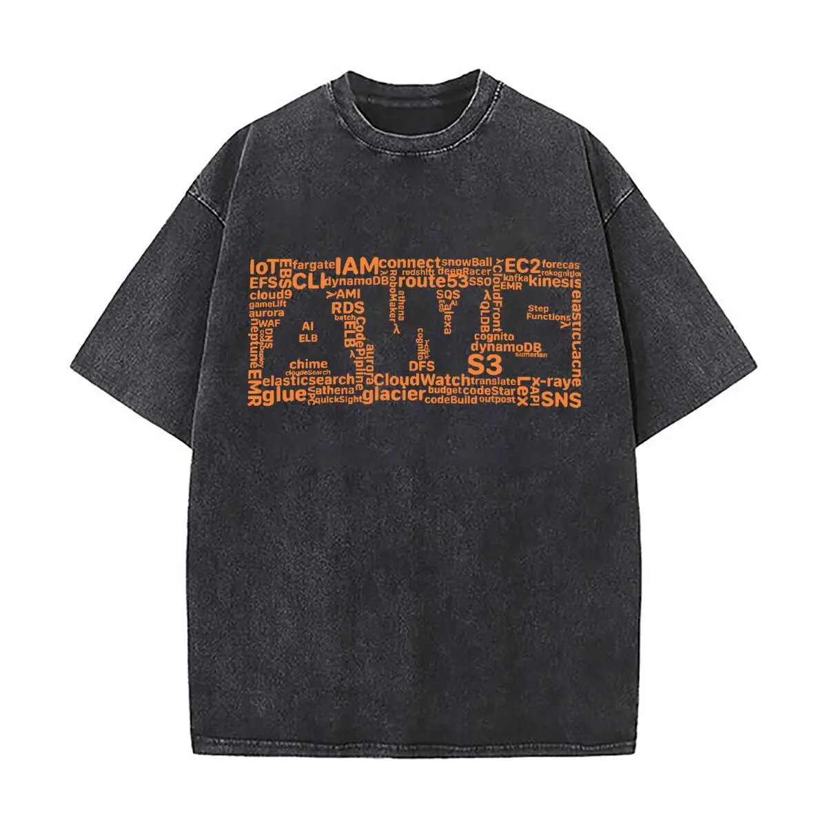 Code Collage Tech  Inspired Programming Text Art Daily Commute Vintage Distressed T Shirt Loose Washed Sleeve