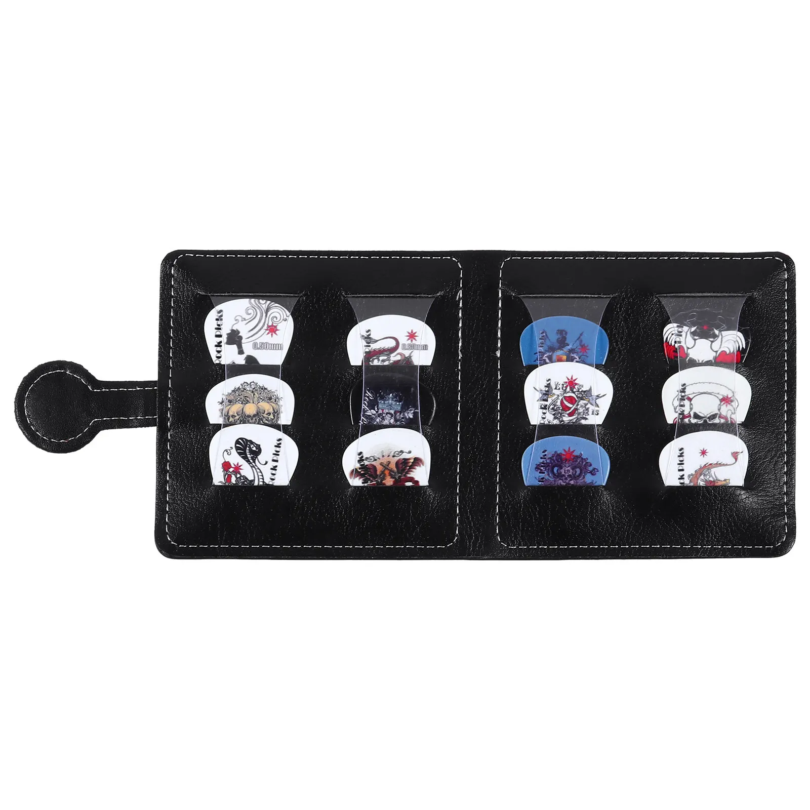 12 Picks Guitar Pick Bag Wallet type Holder PU Plectrum Compact Lightweight Fashionable Guitar Accessories Storage