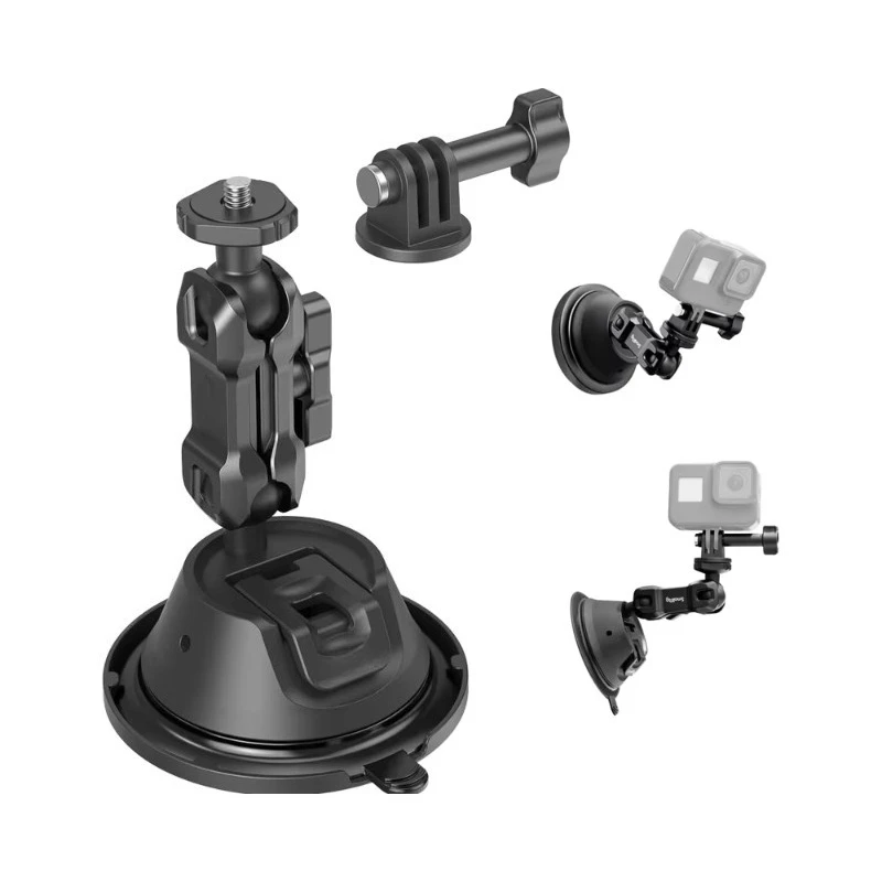 Dual‑Layer Suction Cup Camera Mount Universal Vehicle Bracket Action Camera Car Windshield Vlog Outdoor Filming Accessory