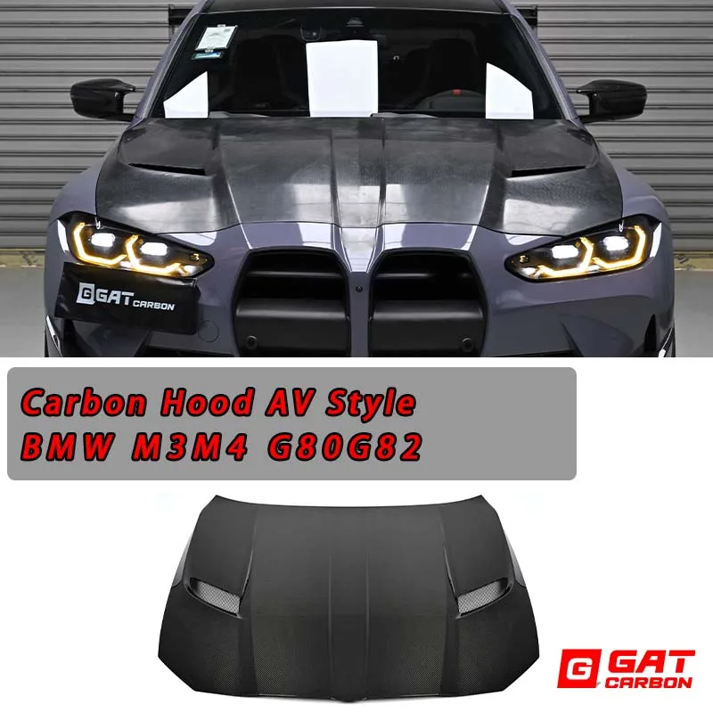 

For BMW M3 G80 M4 G82 G83 2021+ Prepreg Dry Carbon Fibre Hood AV Style Car Hood Cover Upgrade Body