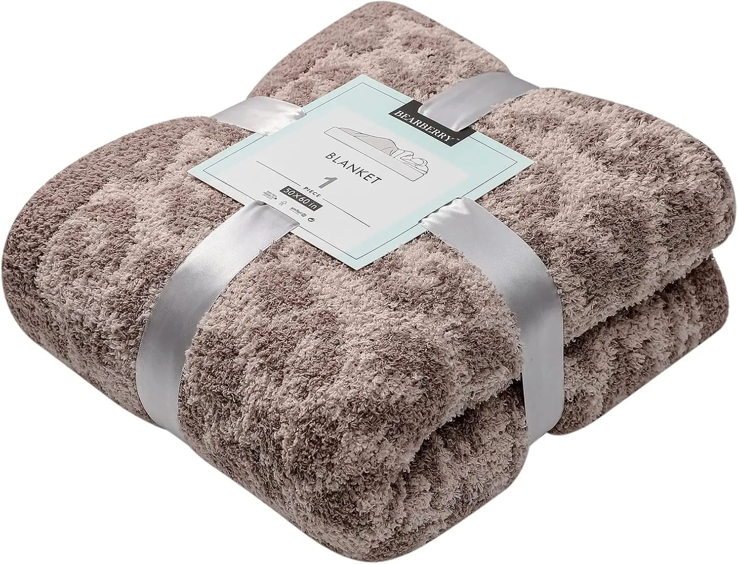 

Fuzzy Leopard Knitted Throw Blanket Soft Cozy Warm Microfiber Blanket For Couch Sofa Bed Travel (Linen/Warm Gray, 50""X60"")