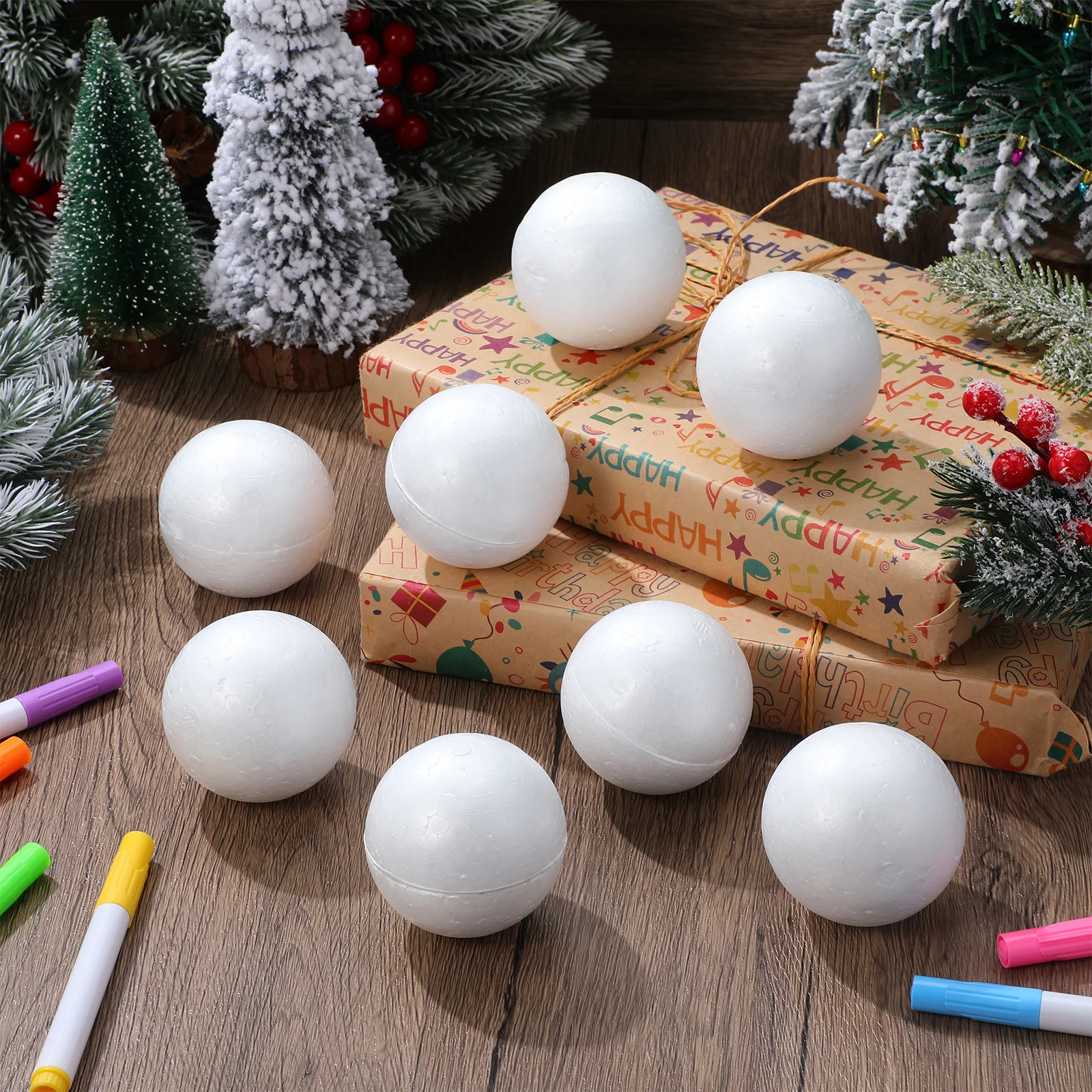 

36pcs 6.3Cm Balls Diy Ball White Craft Ball For Kids Diy Ornament Children Art Ornament Project Decorative Props