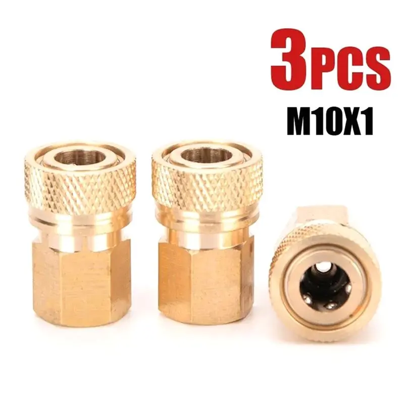 A64Z Quick Disconnect Release Thread Copper Couplings Fittings Air Refilling Adapter M10 Coupler Sockets Quick Connect
