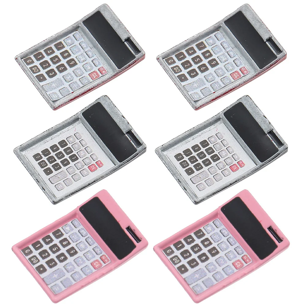 

6 Pcs Mini Calculator Miniature Calculators Decoration Tiny Decors Figurines Ornaments for Kids