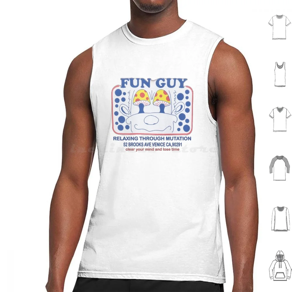 Fun Guy Relaxation Through Mutation Tank Tops Print Cotton Fun Guy Relaxation Through Mutation Fun Guy Relaxation