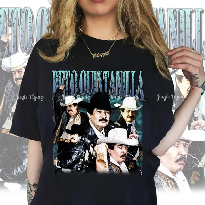 Norberto Beto Quintanilla Иracheta Футболка Винтаж Corridos Музыкальный художник El Mero информацион Del Corrido 09. Очень рубашка Мексиканская