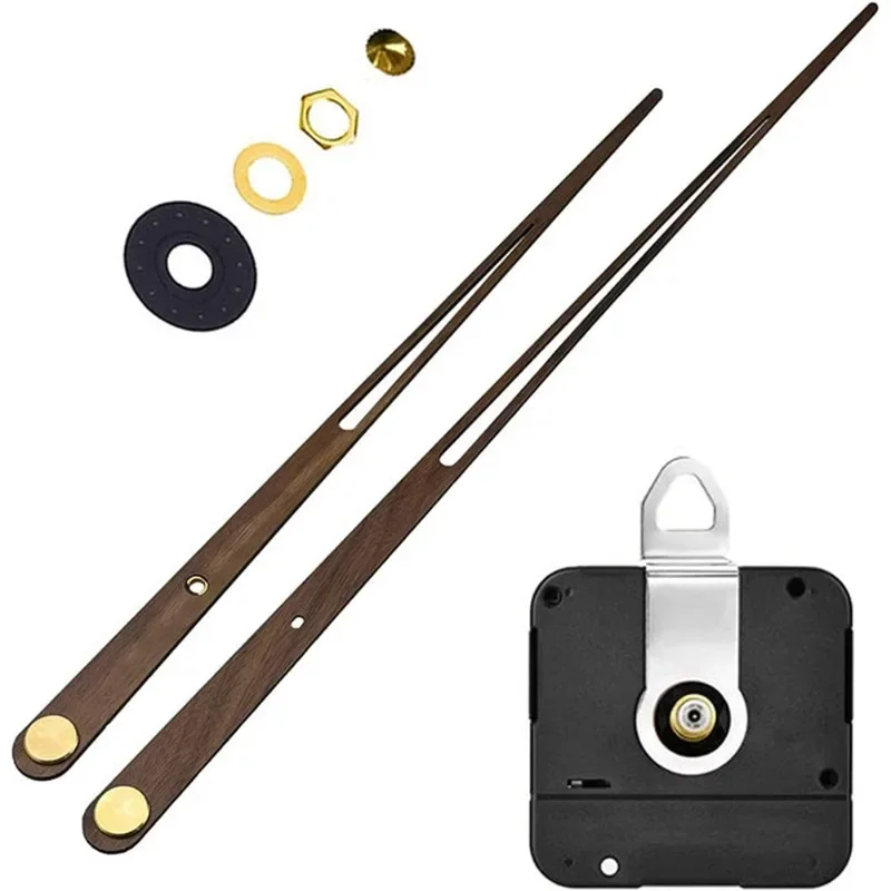 Quartz Clock DIY Kit Wall Clocks Long Axis Powerful Movement Walnut Pointer Silent Mechanism Modern