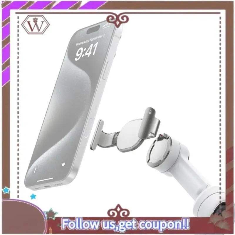 

ABBG-Magnetic Phone Clip For Insta360 Flow 2 Pro Mobile Phone Head Spare Phone Clip Enhanced Stability And Performance White